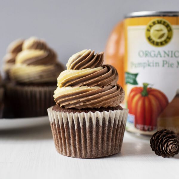 Pumpkin Chocolate Twist Cupcakes Farmer's Market Organic Pumpkin Pie Mix