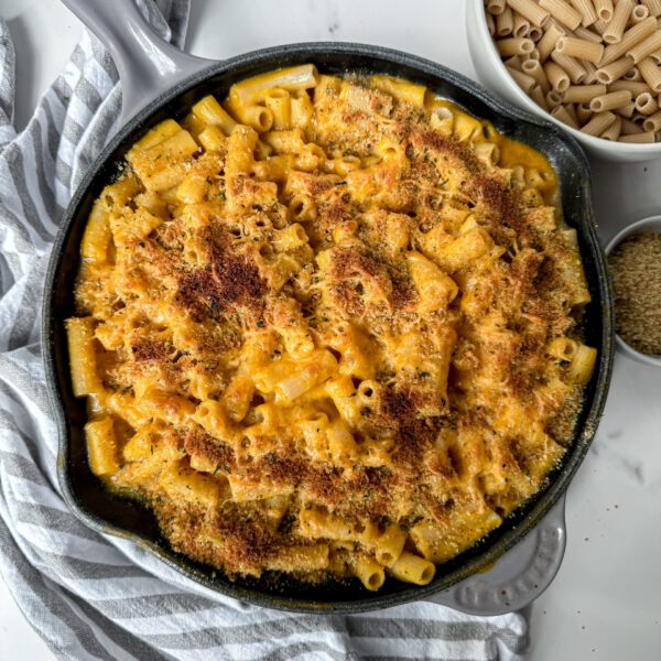 gluten free pumpkin Mac and cheese skillet recipe