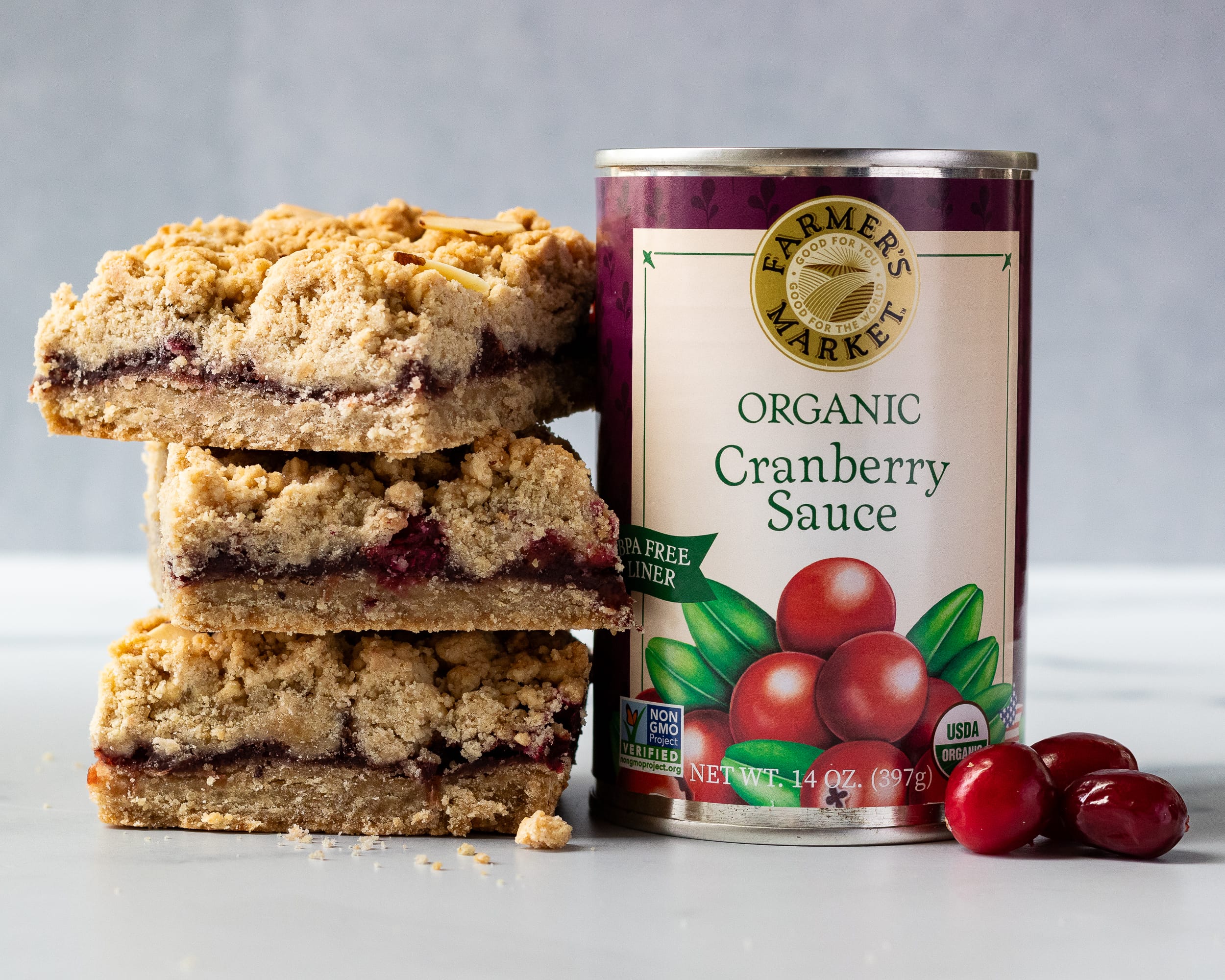Gluten-Free Cranberry Almond Crumble Bars | Farmer's Market Foods