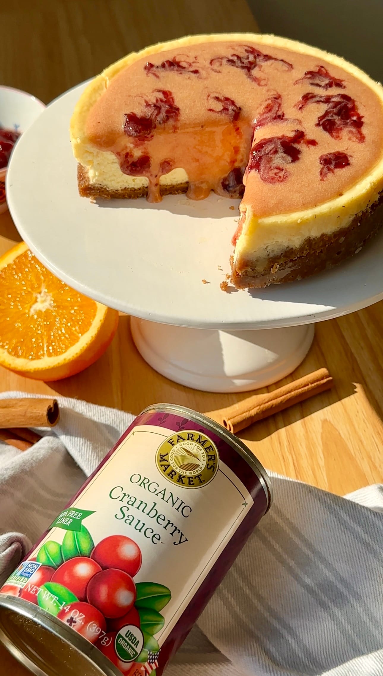 Cranberry Orange Curd Cheesecake | Farmer's Market Foods