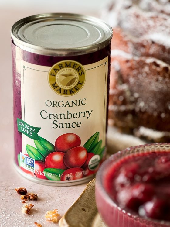 A can of cranberry sauce
