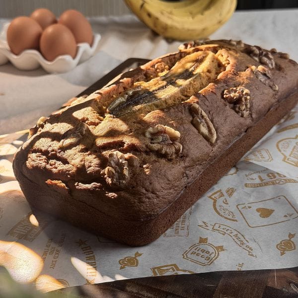 hero shot of banana pumpkin bread