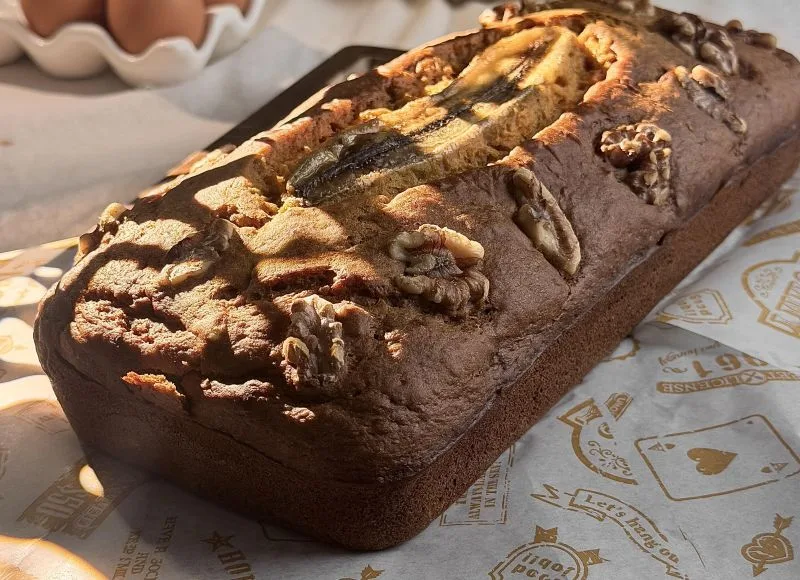 hero shot of banana pumpkin bread