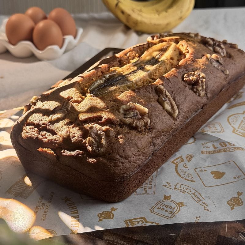 hero shot of banana pumpkin bread