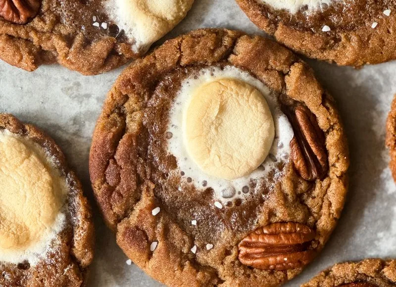 macro shot of candied sweet potato cookies