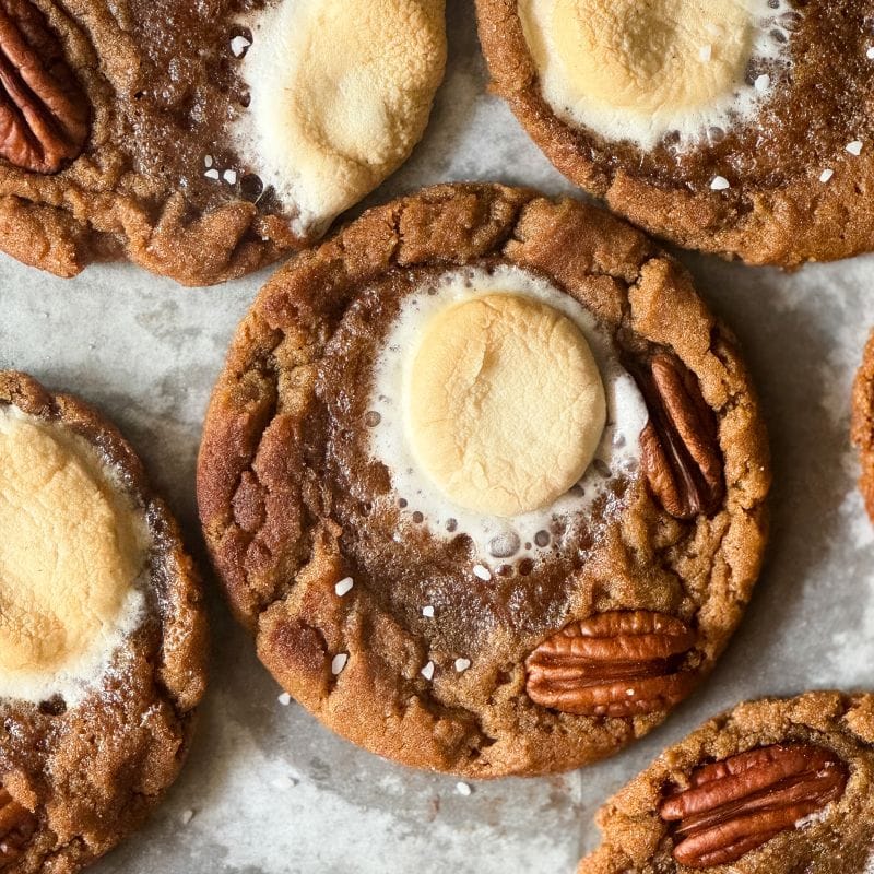 macro shot of candied sweet potato cookies