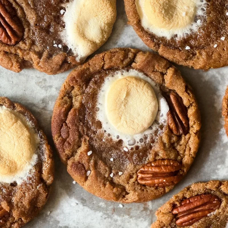 macro shot of candied sweet potato cookies
